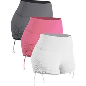 Womens High Waisted Booty Shorts 3 Pack Workout Yoga Volleyball Gym Shorts